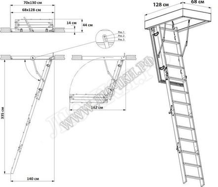 Лестница Fakro LWK Plus 700*1300*3350 Лестница Fakro LWK Plus 700*1300*3350