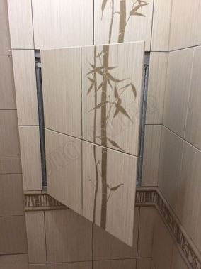 Люк под плитку Нажимной Секрет-Лайт 2 створки 870*500 Люк под плитку Нажимной Секрет-Лайт 2 створки 870*500