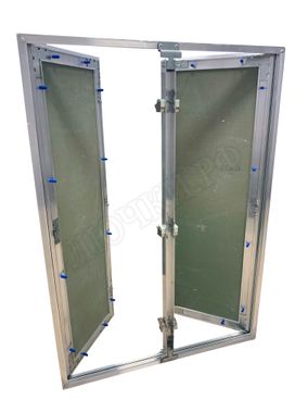 Люк под покраску Хаммер Гиппократ для установки в стену, 2 створки, съёмная перегородка 600*850 Люк под покраску Хаммер Гиппократ для установки в стену, 2 створки, съёмная перегородка 600*850