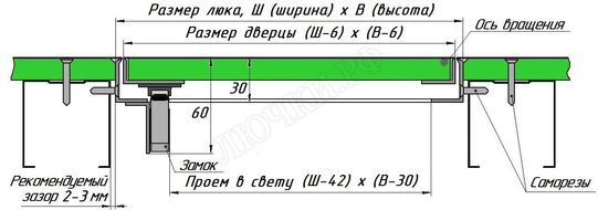 Люк под покраску Короб-бюджет 30 мм 200*500 Люк под покраску Короб-бюджет 30 мм 200*500