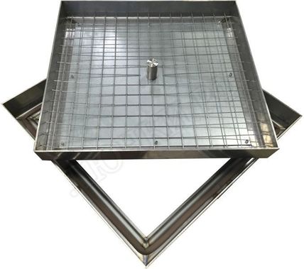 Напольный люк из нержавеющей стали AISI 430 300*300 Напольный люк из нержавеющей стали AISI 430 300*300