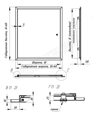 Сантехнический люк Утеплённый премиум, Сталь Сантехнический люк Утеплённый премиум, Сталь